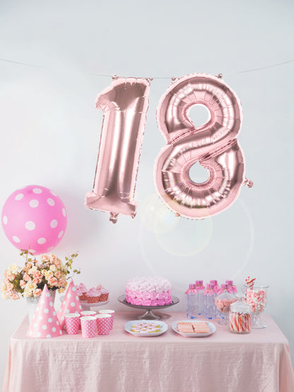 Ballon aluminium rose métallisé chiffre 86 cm