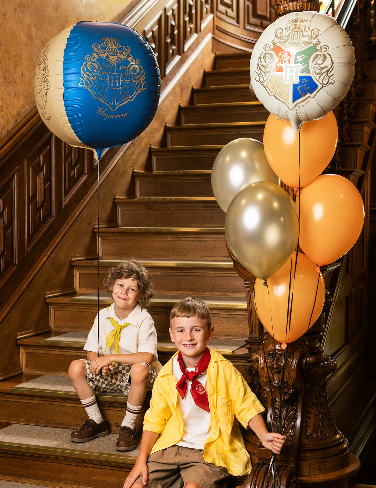 Ballon aluminium sphère Harry Potter™ Blason de Poudlard 50 cm