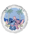 Alumijast balon Stitch in Angel za otrok modra in roza z dekoracijo plaže