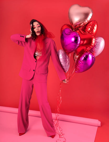 Briljantno roza srčni balon