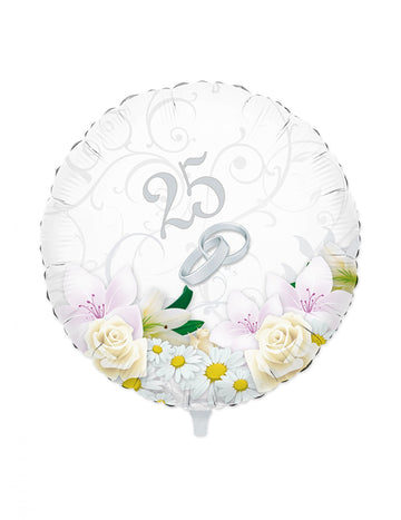 Folija balon za 25. obletnico poroke, 45 kosov cm srebro