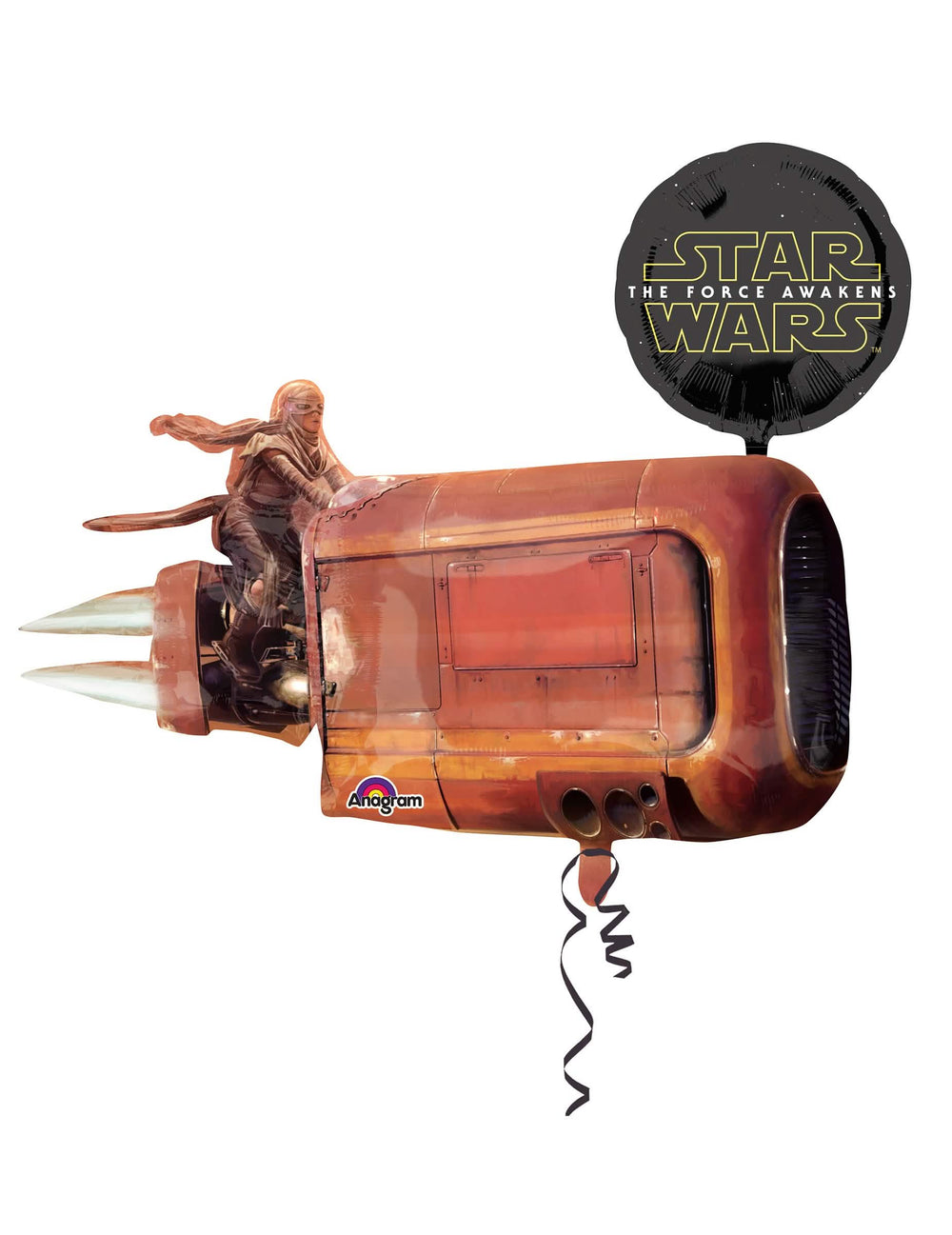 Aluminijski balon Star Wars VII za zabavo rjava in oranžna z Rey na speedru