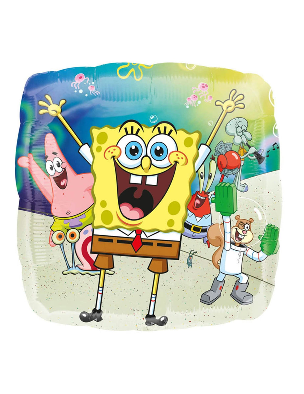 Otroški kvadratni večbarvni aluminijast balon SpongeBob