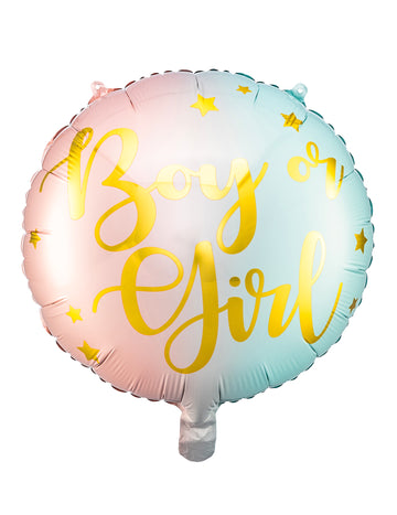 Folija balon za fantka ali dekle, pastelne barve, 35 cm za razkritje spola