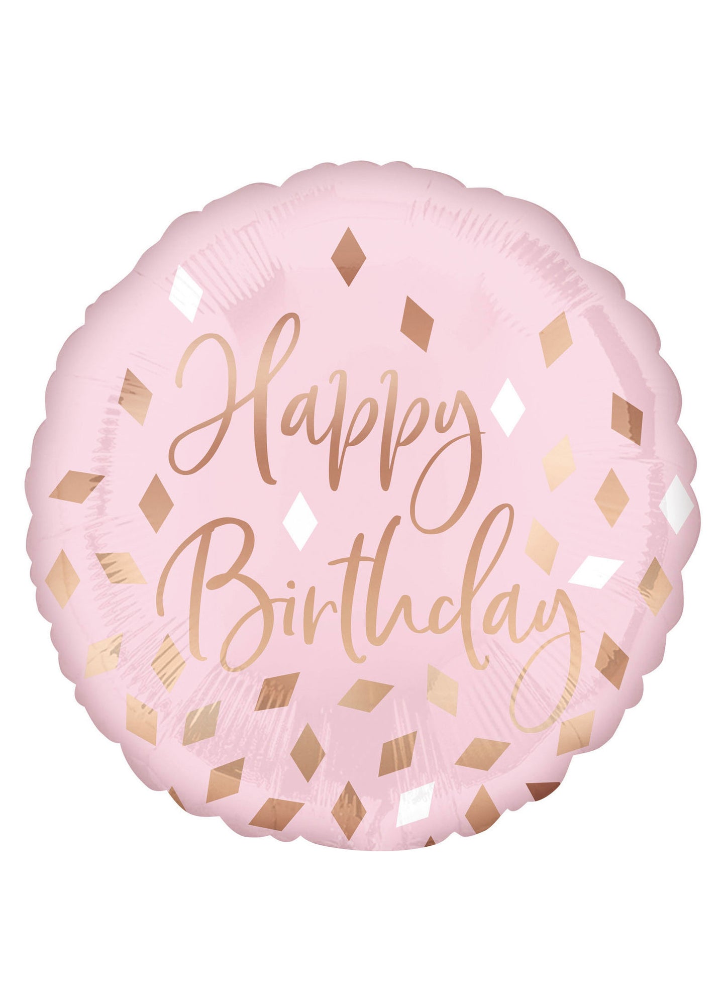 Aluminijast balon za rojstni dan, roza konfeti, rožnato zlato, 43 cm helij