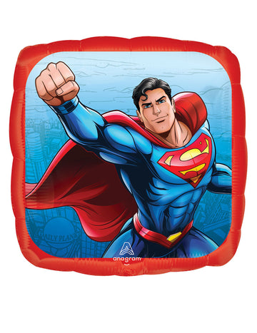 Superman aluminijast balon, kvadratna oblika 43 cm