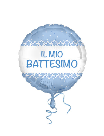 Folija balon 45 cm Svetlo modre krstne zvezde