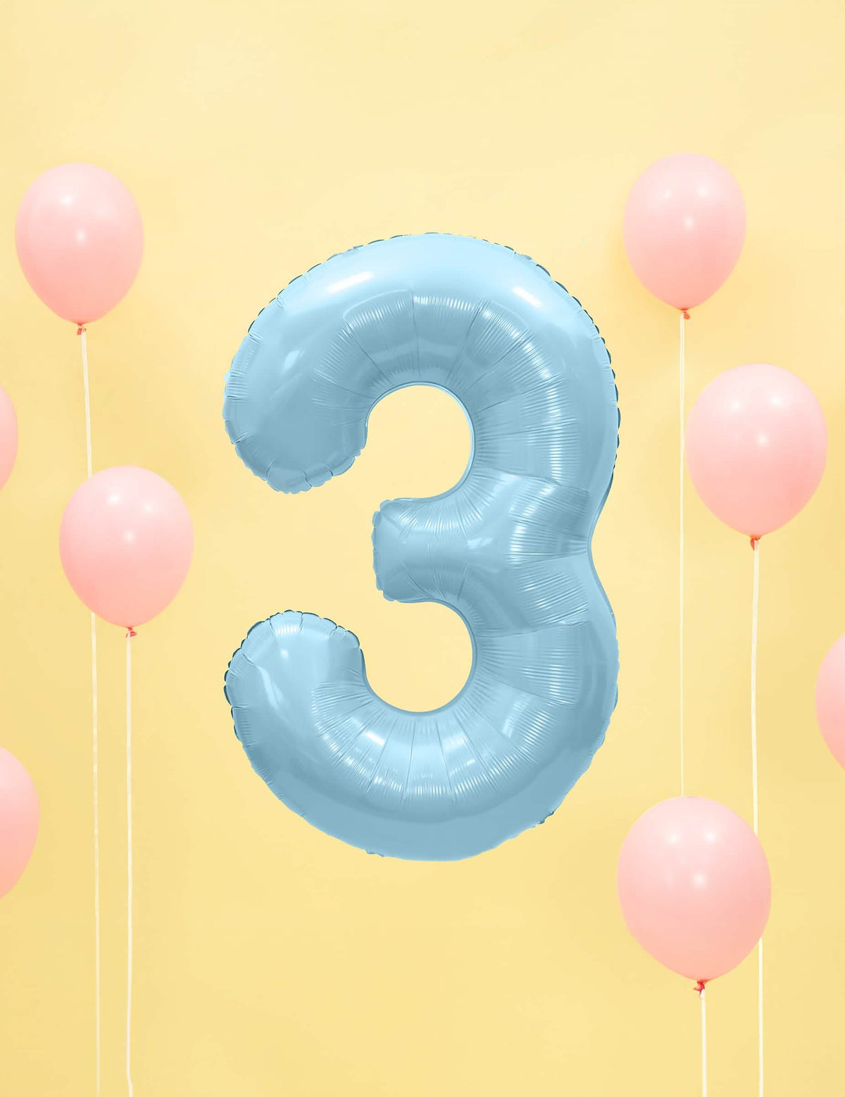 Številka 3 za velik balon številka za zabavo pastelno modra