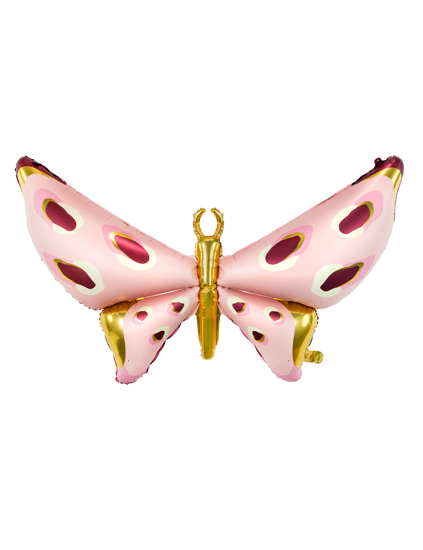 Ballon géant en aluminium papillon 120 x 87 cm rose et or