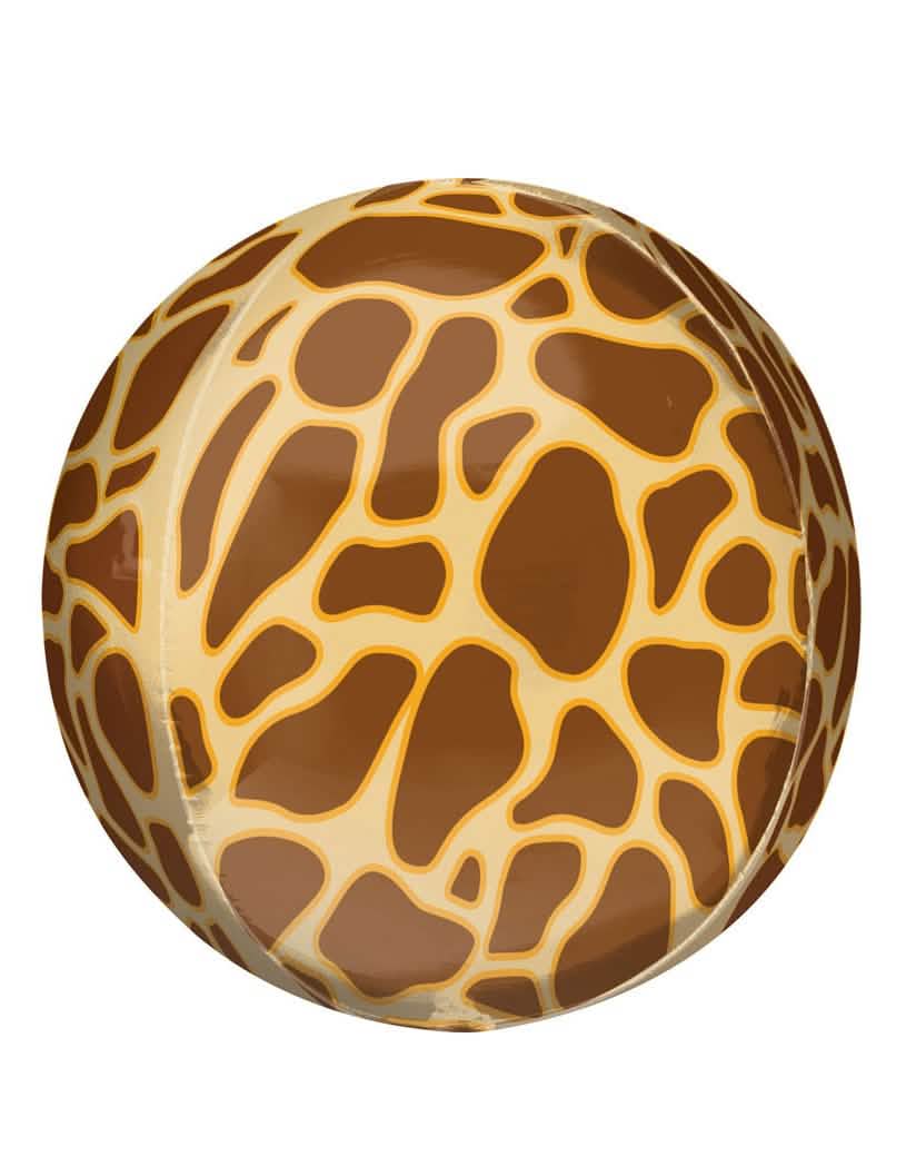 Aluminijast balon s safari potiskom v obliki žirafe, rjava in rumena