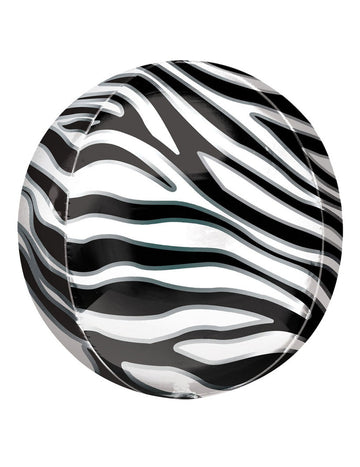 Balon z zebrastim potiskom 38 cm aluminij