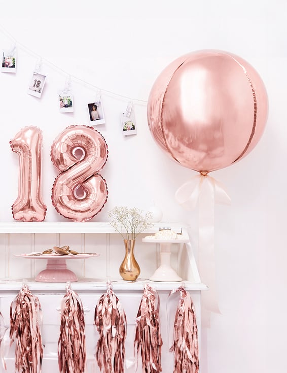 Décoration d'anniversaire du ballon sphère en aluminium rose gold métallisé