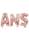 Ballons aluminium lettres ans pour décoration d'anniversaire rose gold