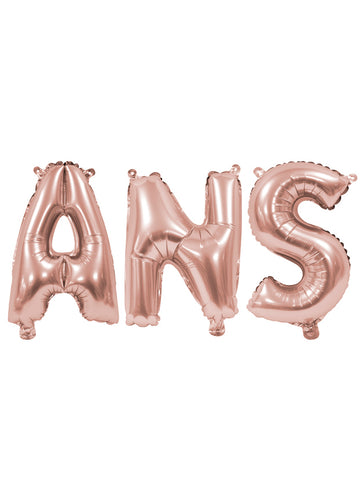 Folija baloni z rožnato zlatimi črkami, 36 cm okraski za rojstni dan