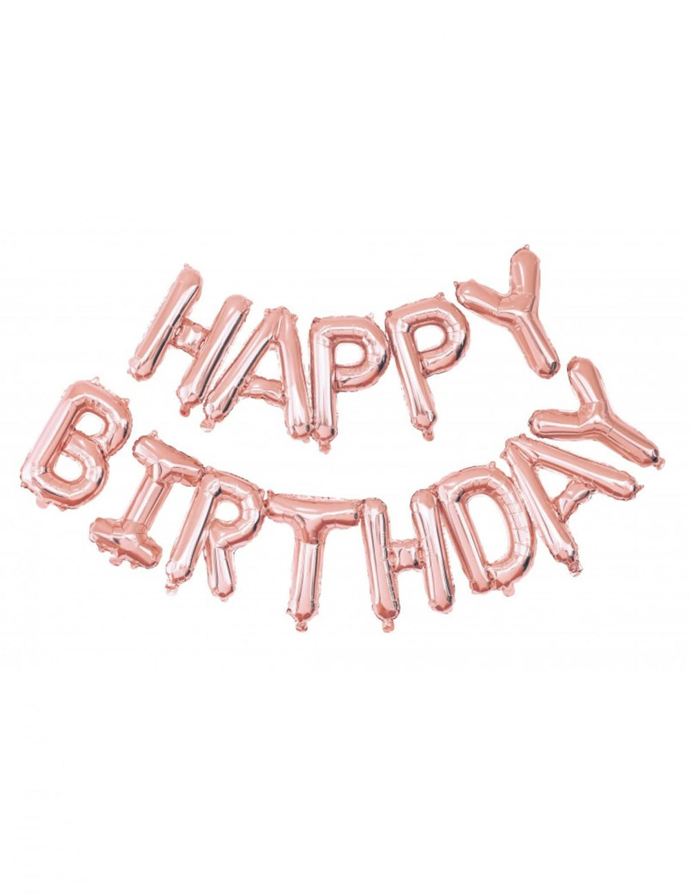 aluminijasti baloni Happy Birthday rožnato zlato