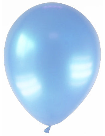 12 svetlo modrih kovinskih balonov 28 cm