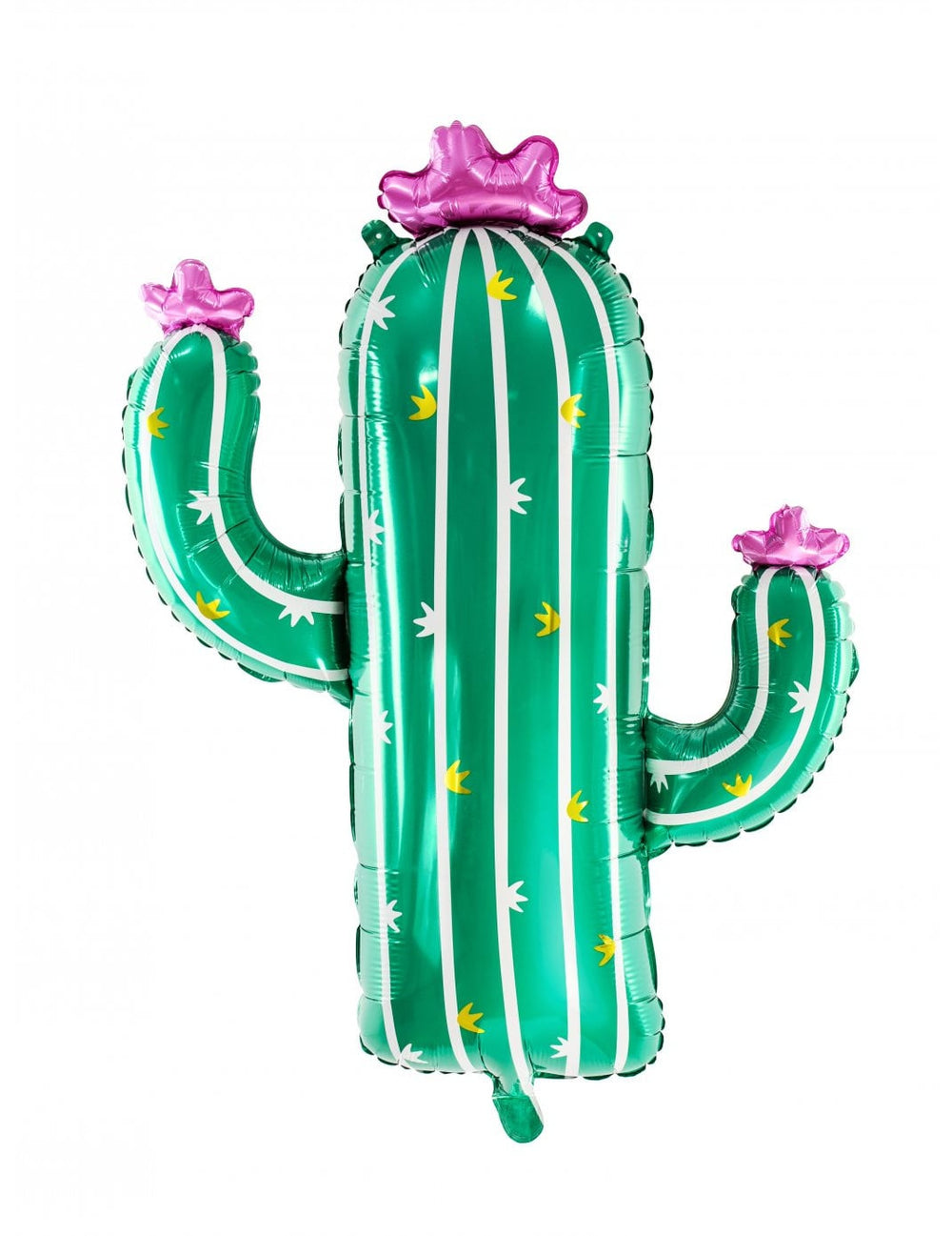 Ballon cactus en fleurs vert et rose en aluminium