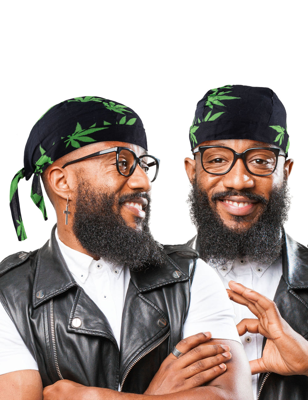 Vues de face et de profil du Bandana rasta Jamaïque