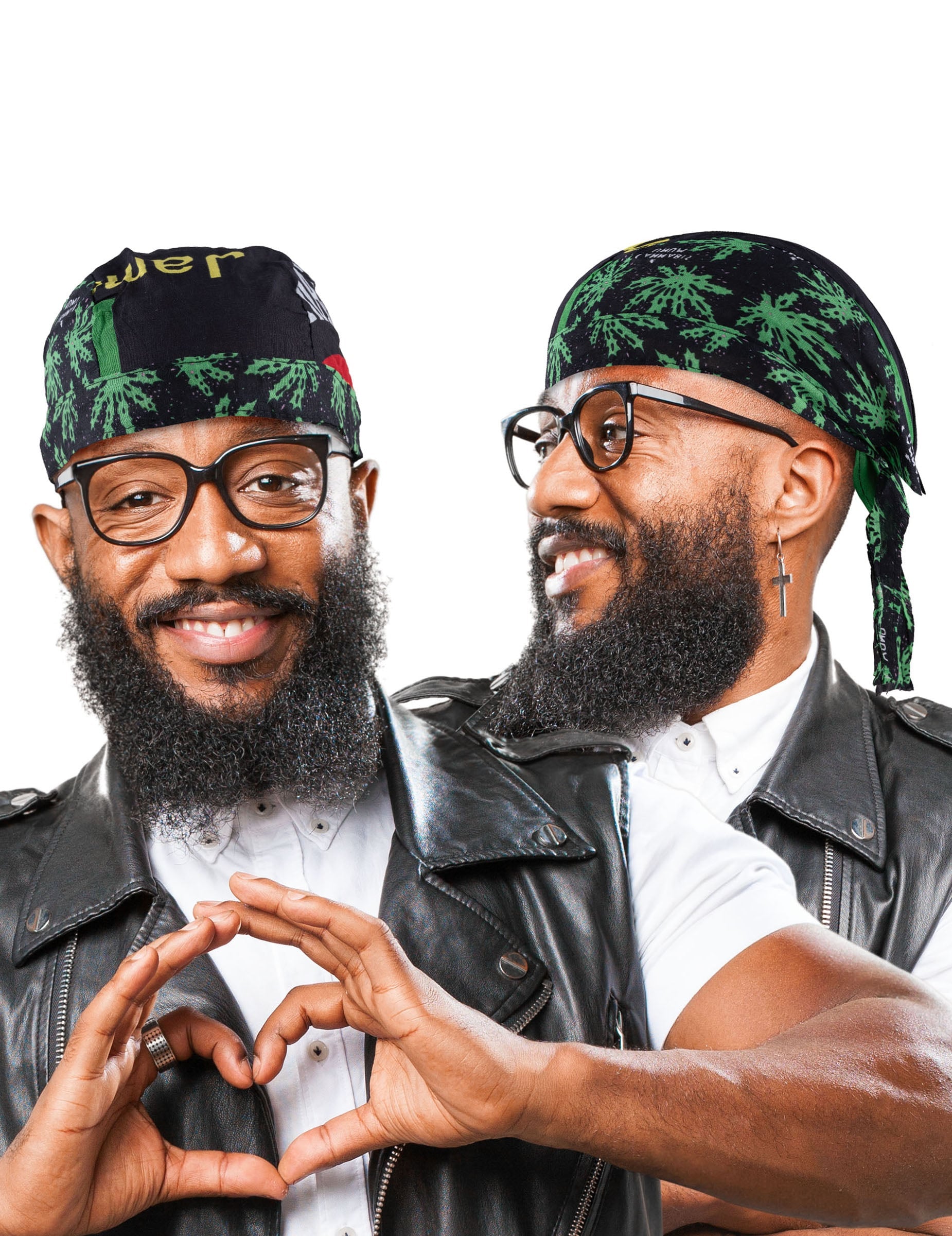 Vues de face et de profil du Bandana rasta Jamaïque