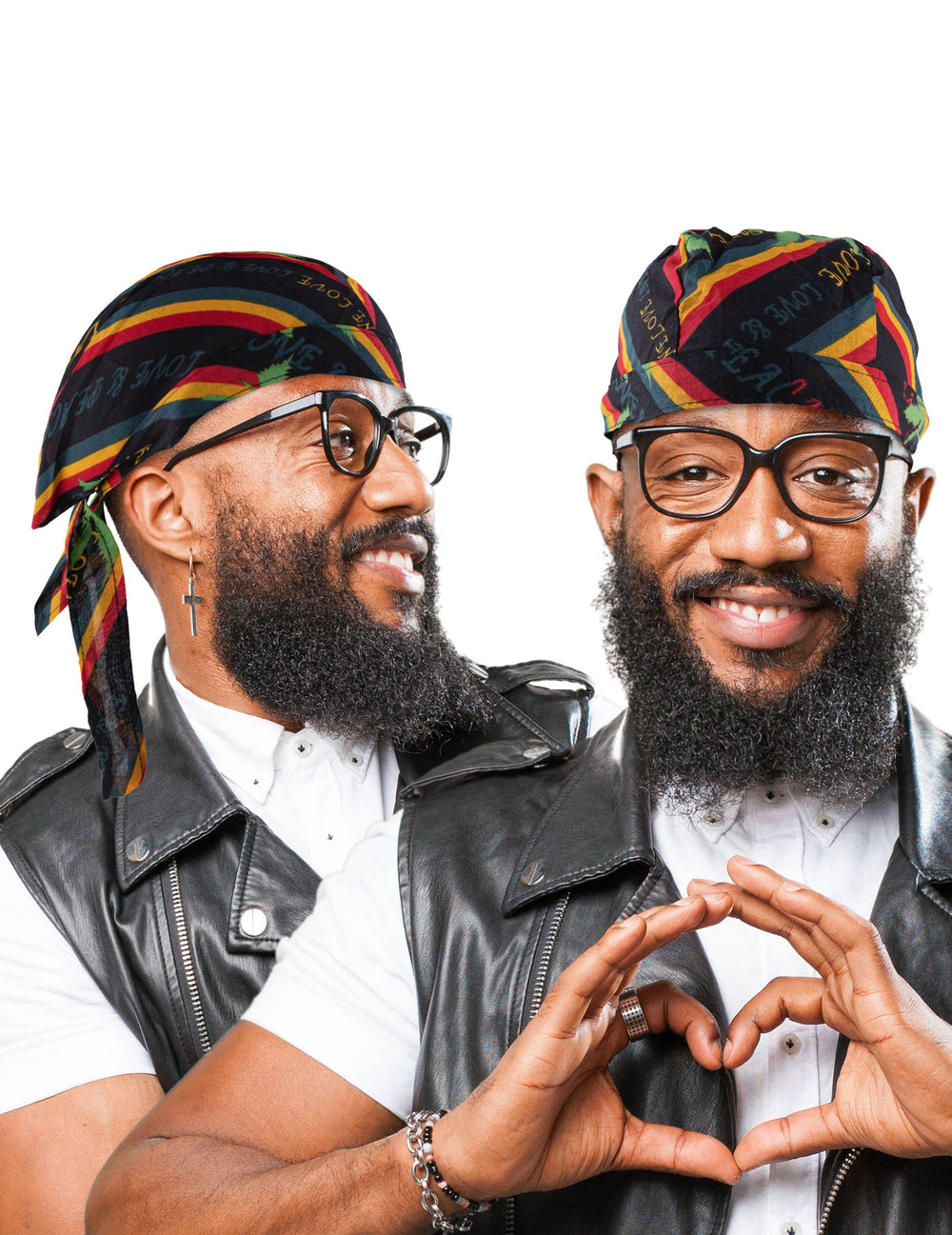 Vues de face et de profil du Bandana rasta Jamaïque