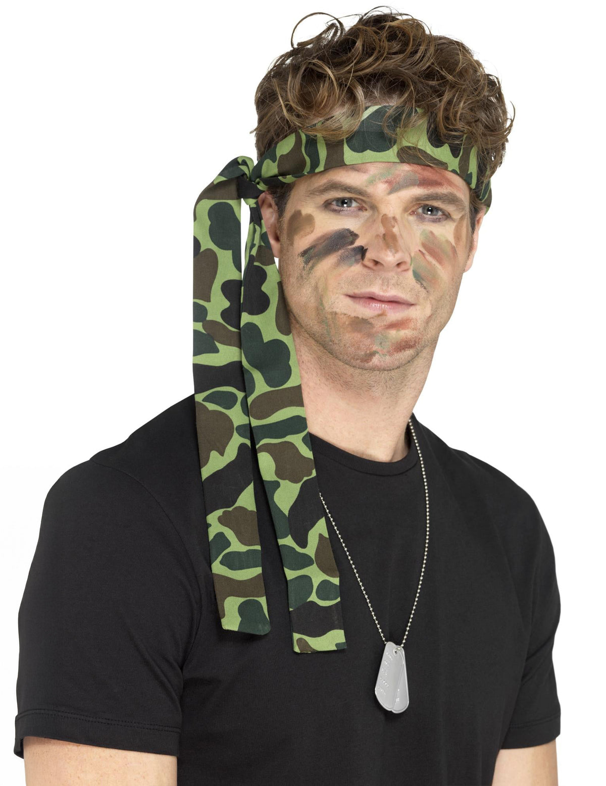 Bandeau armée pour homme camouflage vert et marron