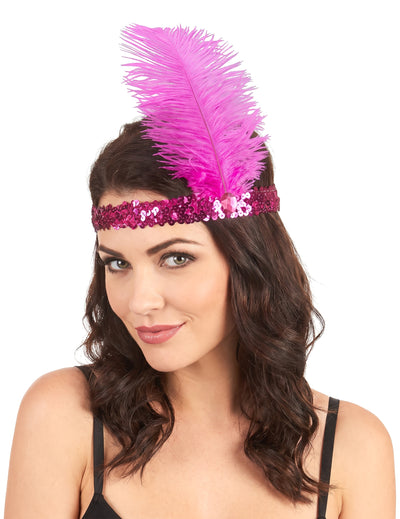 Charleston Banner s pajkicami in Fuschia Pink Feather
