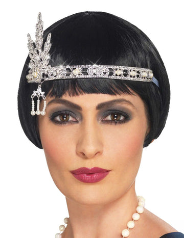 Srebrni naglavni trak Charleston s čarji za odrasle