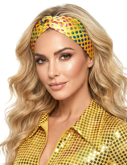Bandeau femme disco jaune haut de gamme