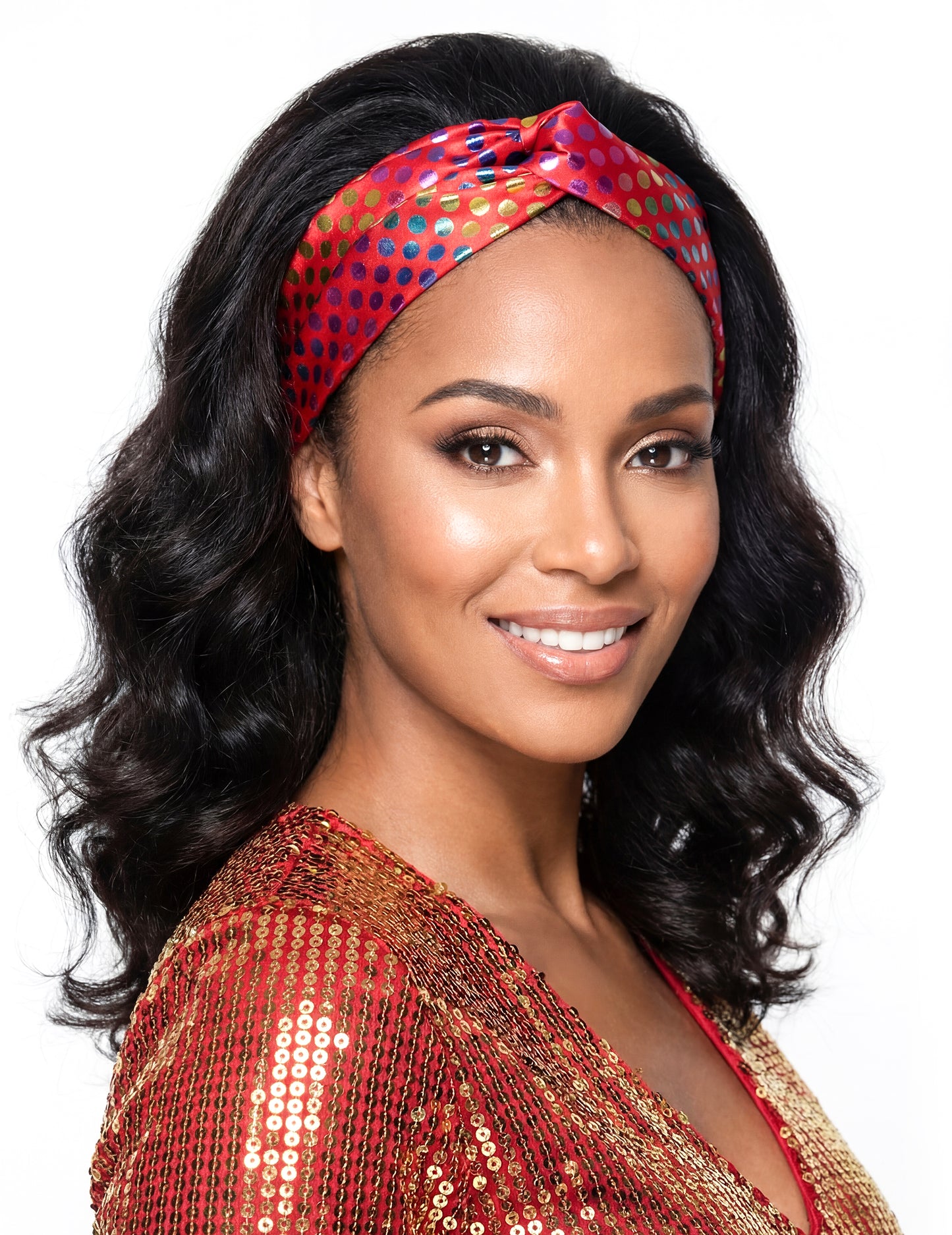 Bandeau femme disco rouge haut de gamme