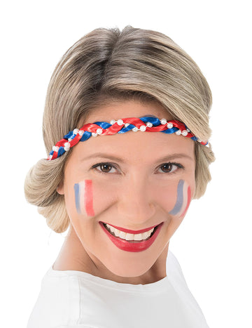 Naglavni trak za francoske navijače s pletenico in perlicami
