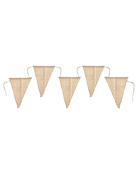 Guirlande fanions mariage champêtre pour décoration de fête en jute naturel