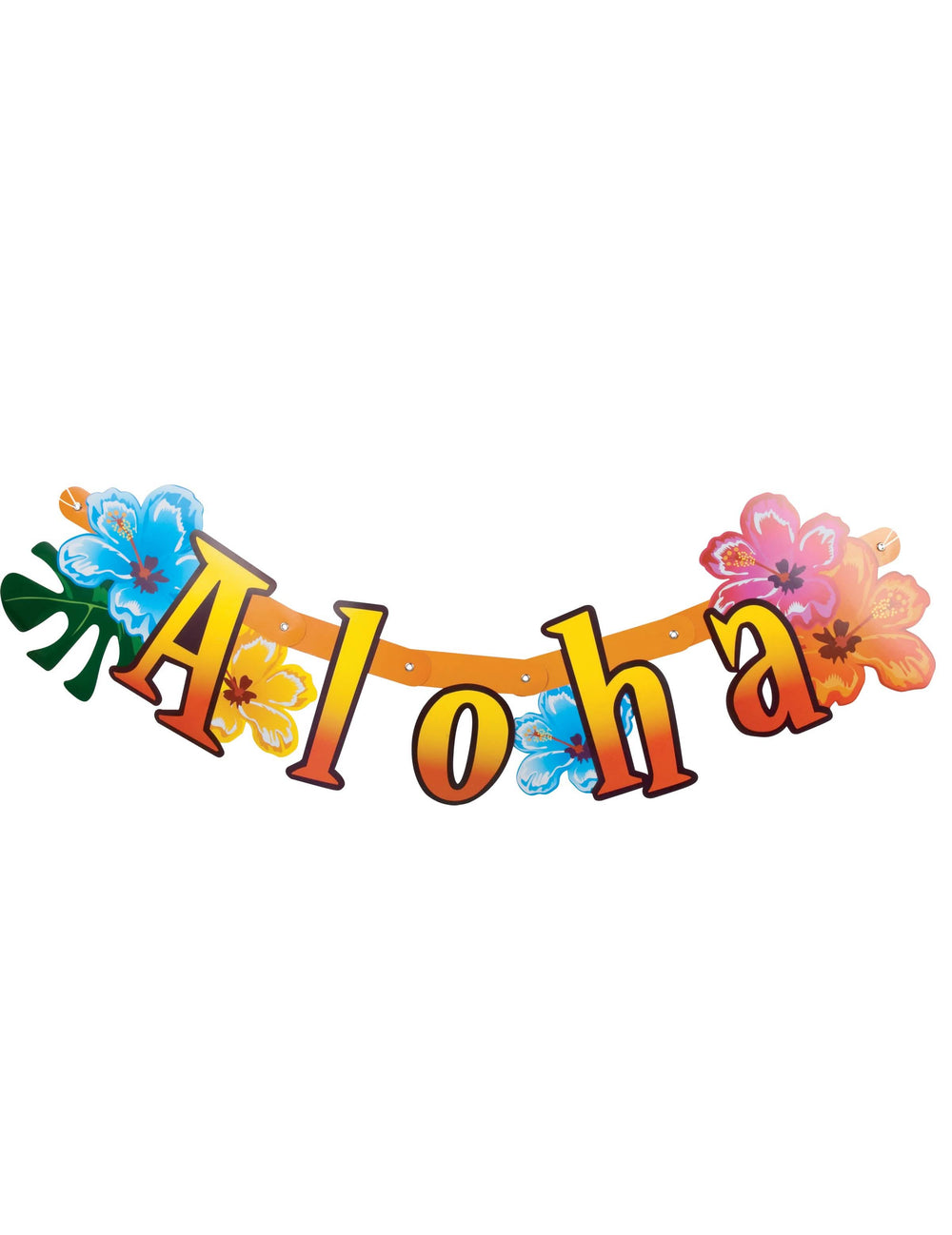 Artikuliran napis Aloha havaji za pisano okrasitev zabave s cvetovi hibiskusa