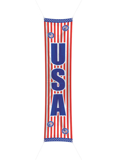 Décoration de porte USA Party pour fête bleu blanc rouge à rayures et étoiles