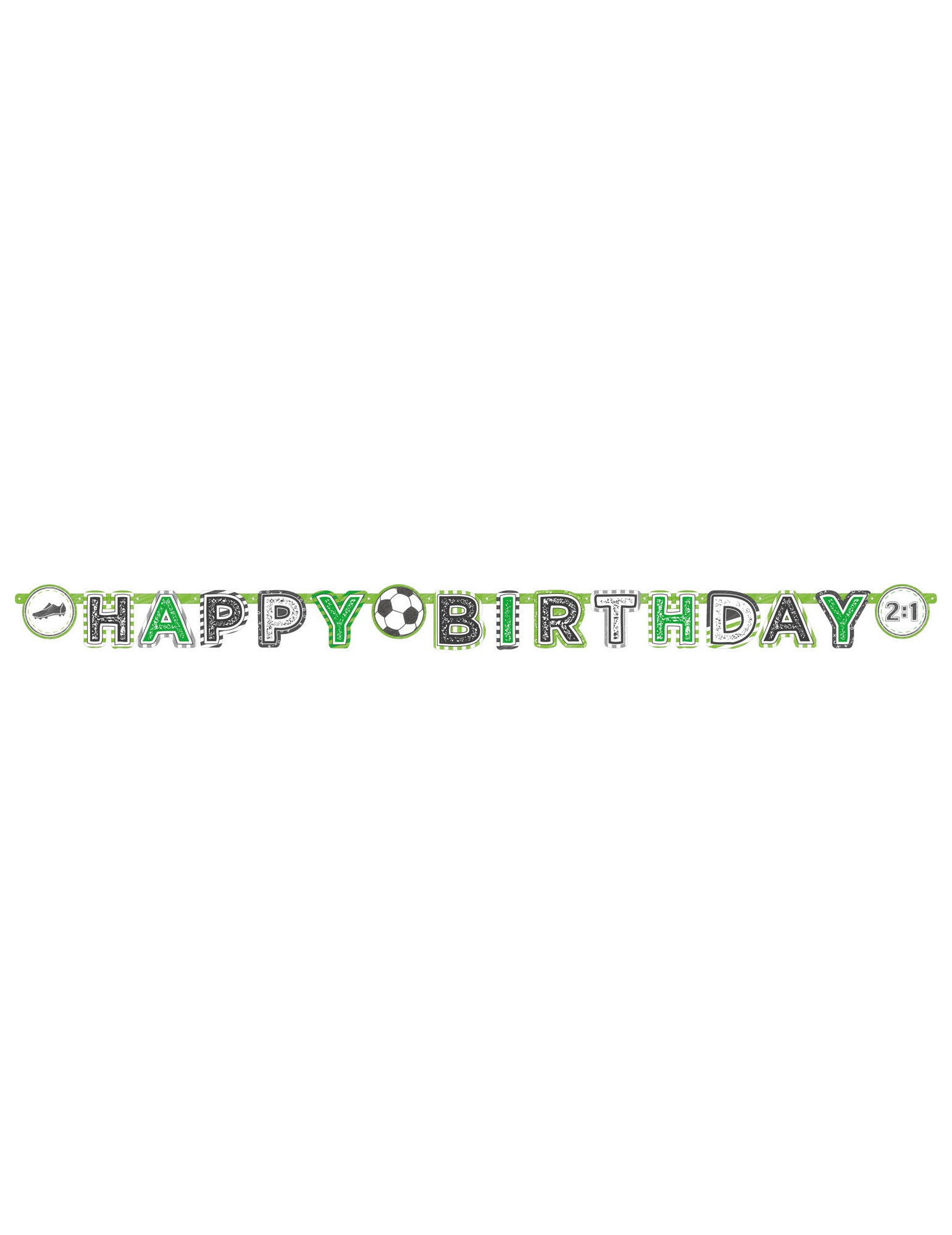 Vue d'ensemble de la bannière en papier Happy Birthday Football
