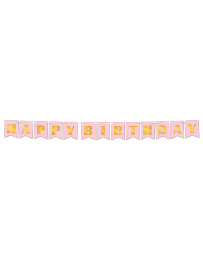Vue d'ensemble de la bannière en papier happy birthday pour anniversaire