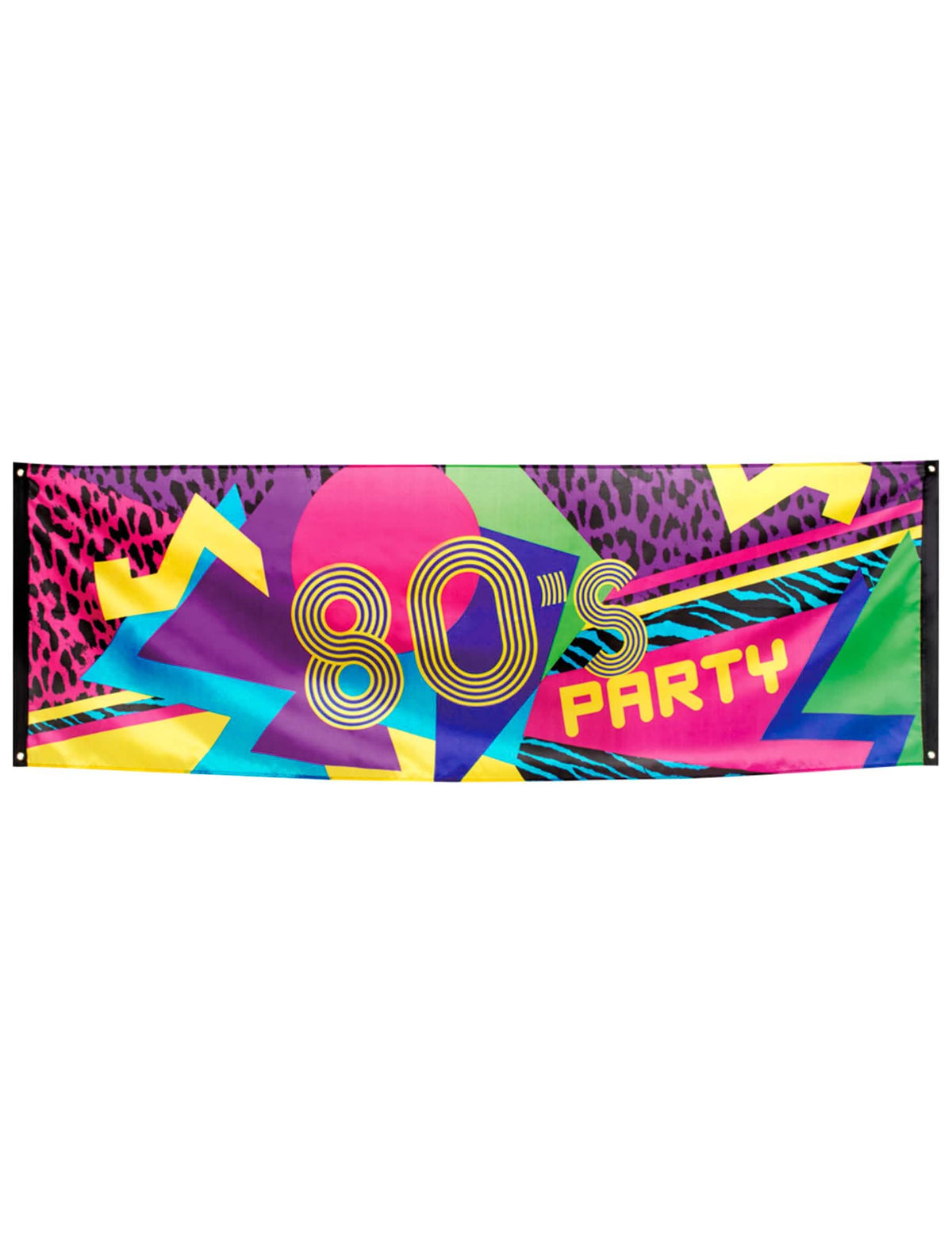 Tkaninski transparent 80's Party za pisano neonsko zabavo z leopardjim in zebrinim potiskom