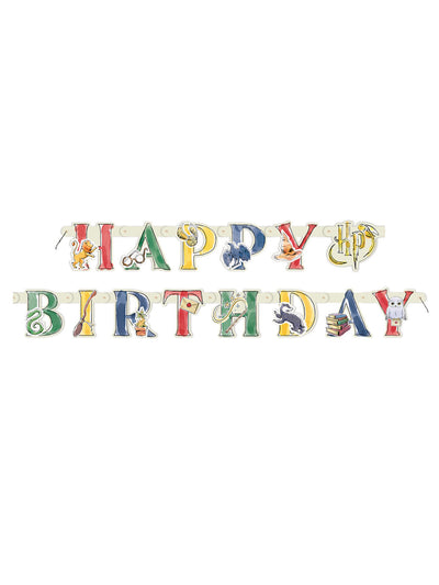 Bannière Happy Birthday en carton Harry Potter pour enfant multicolore