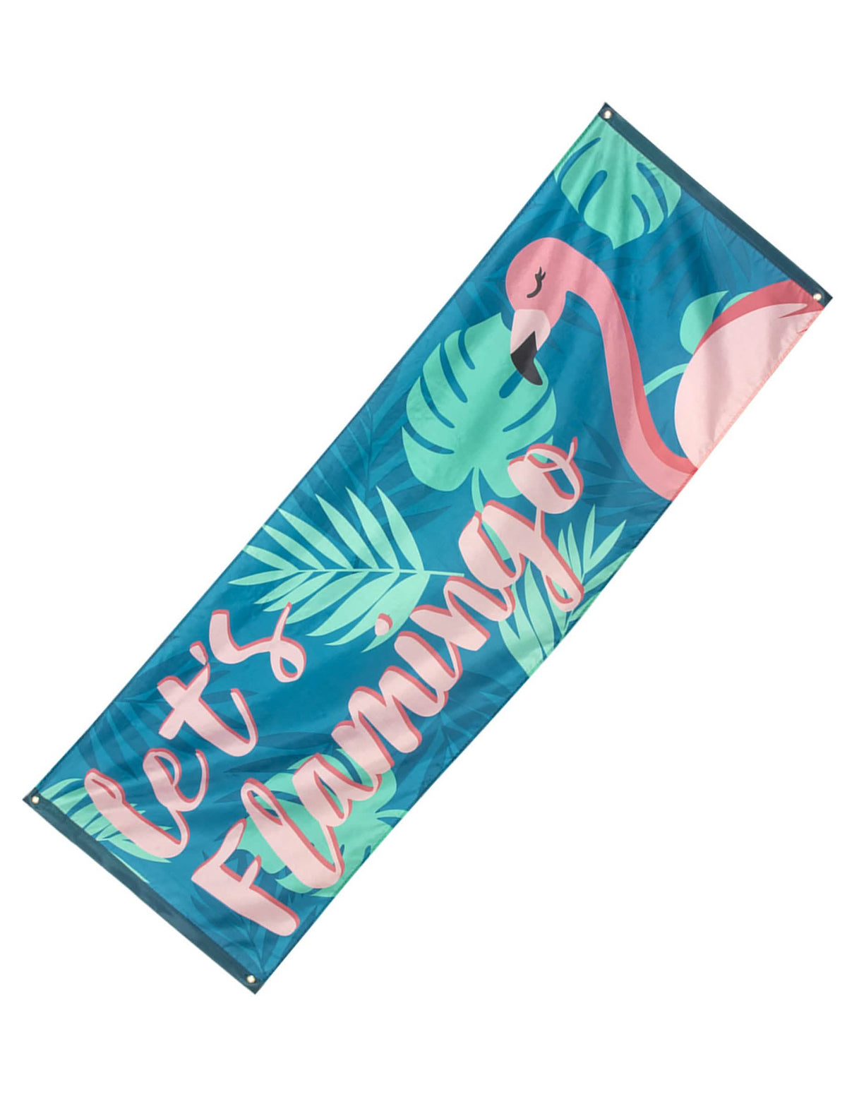 Pasica Let's Flamingo Flamant Tropic za zabavo modra in roza s tropskimi listi