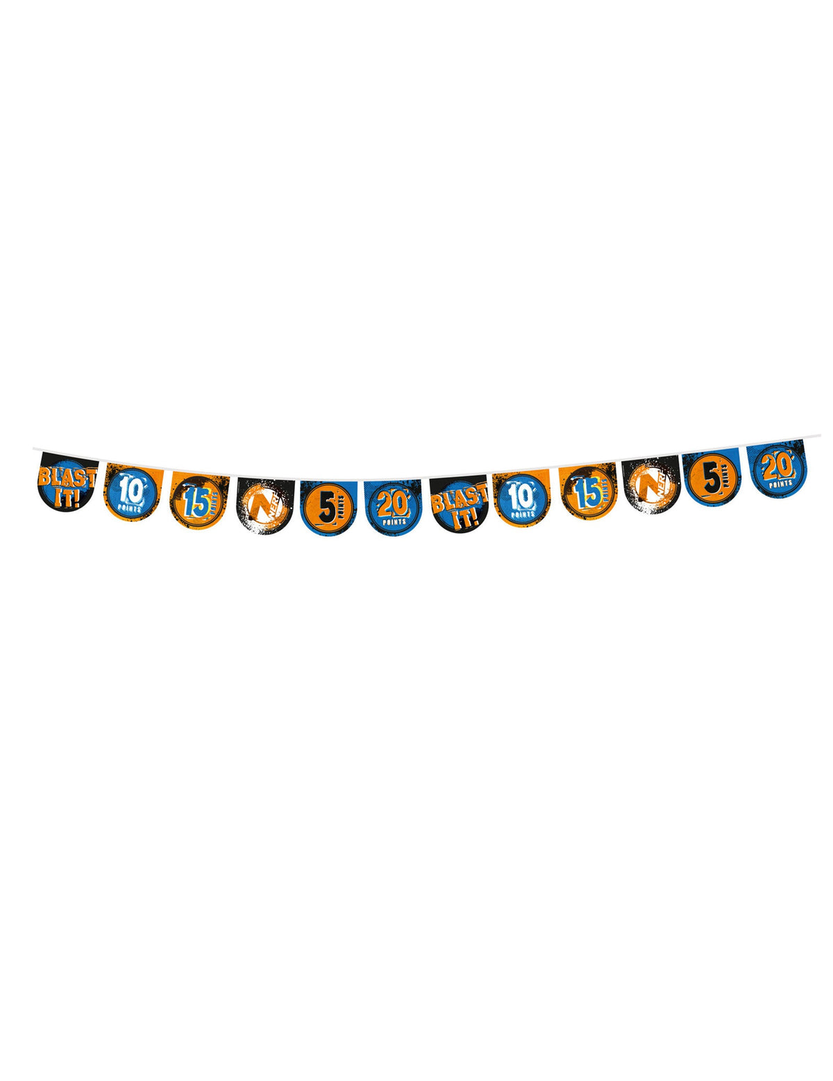Bannière Nerf™ pour enfant orange et bleue avec fanions de points de score