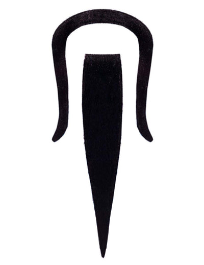 Barbe et moustache autocollante pour adulte noire fine et pointue
