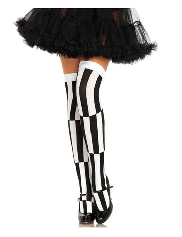 Bas rayés pour femme noir et blanc