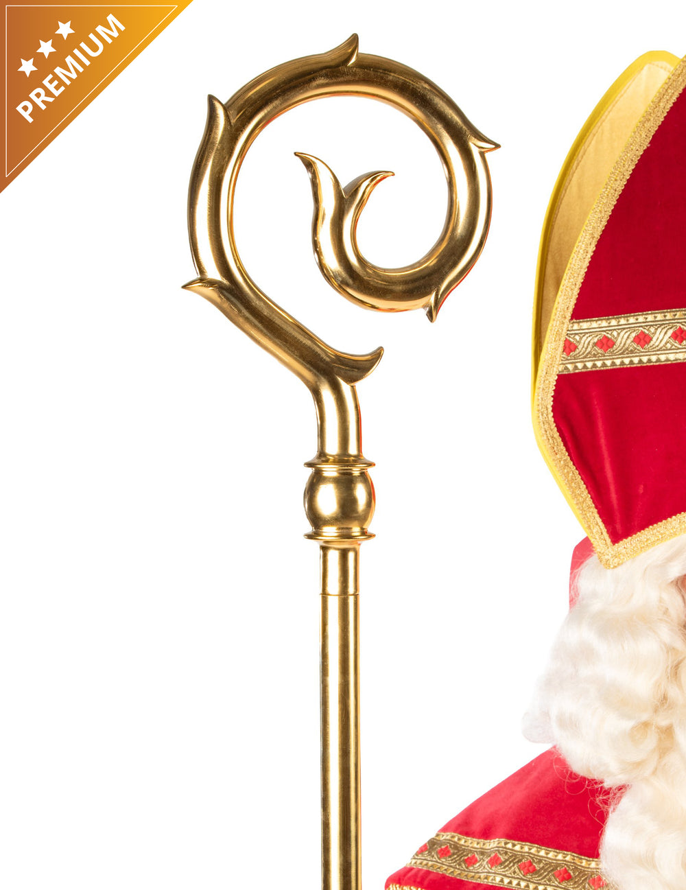 Bâton de Saint-Nicolas pour adulte doré luxe