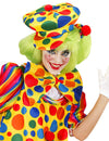 Béret de clown pour adulte jaune à pois multicolores