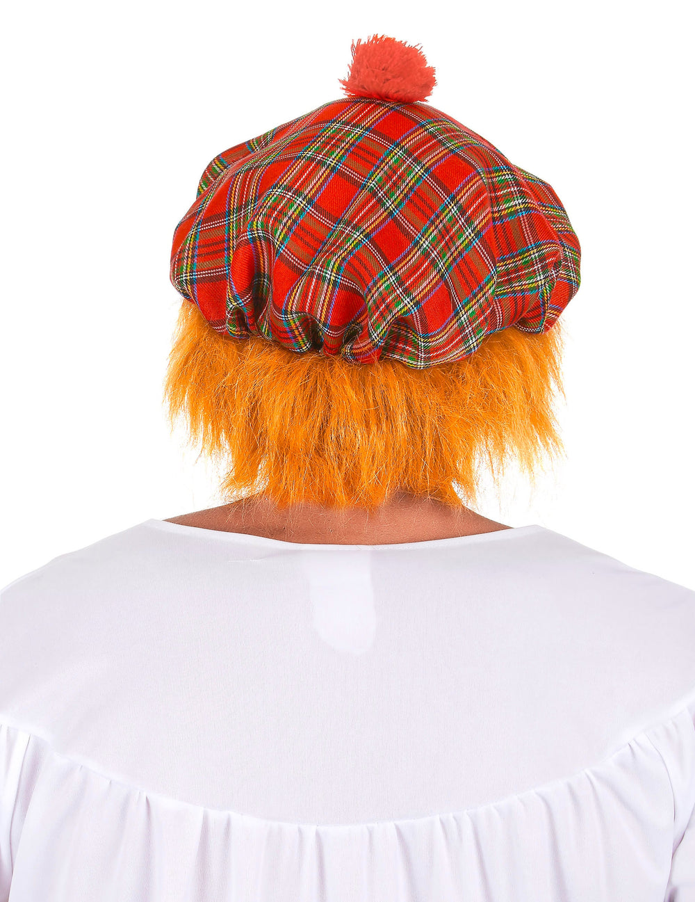 Vue de dos des cheveux roux du béret écossais pour adulte