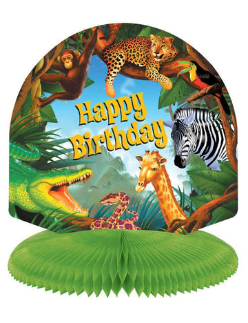 Večbarvna safari namizna dekoracija za otroke z živalmi iz džungle