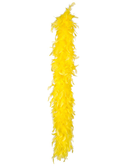 Vue d'ensemble du boa en plumes jaune pour adulte de 50 g