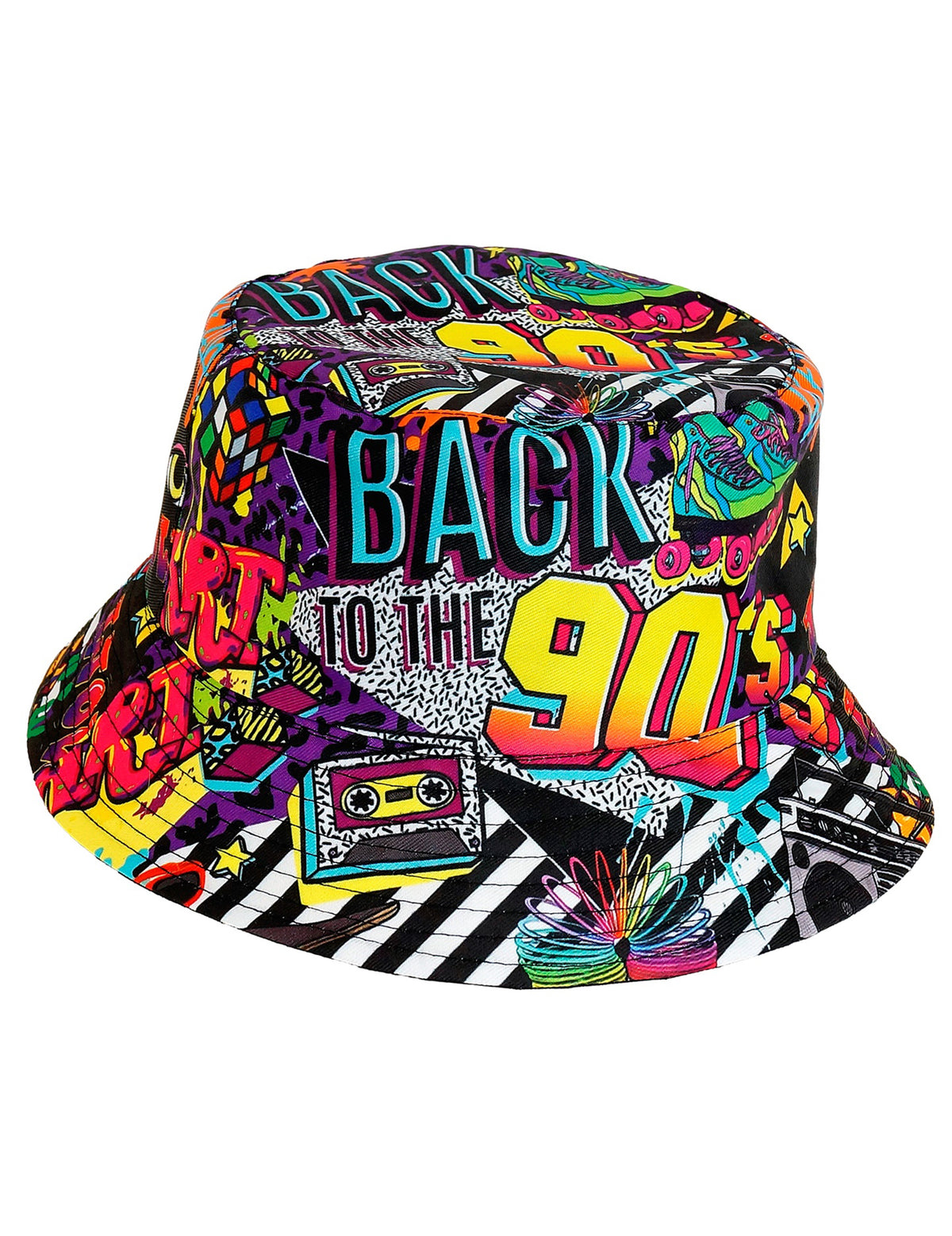 Vue de face du bob back to the 90's pour adulte