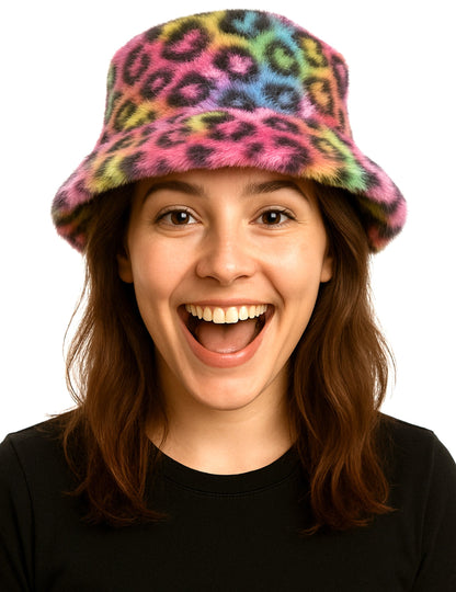 Večbarvni plišasti leopardji klobuk 