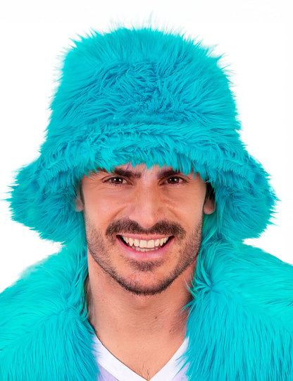 Bob en poils bleu turquoise adulte