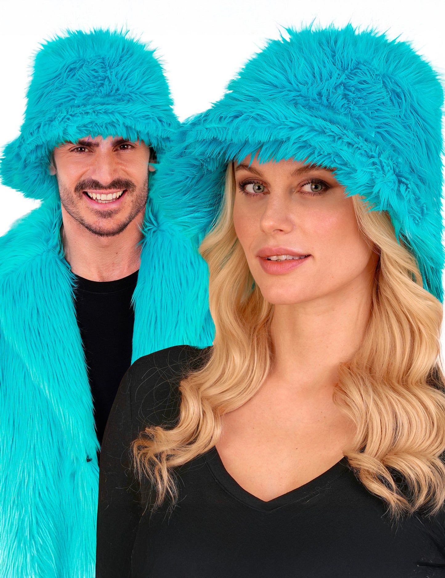 Bob en poils bleu turquoise adulte